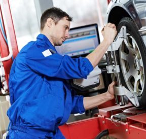 Automobile care through coupons for wheel alignment by Firestone